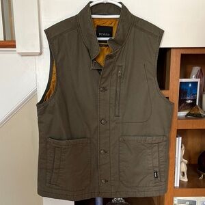 Prana Men's Khaki Vest with Orange Lining